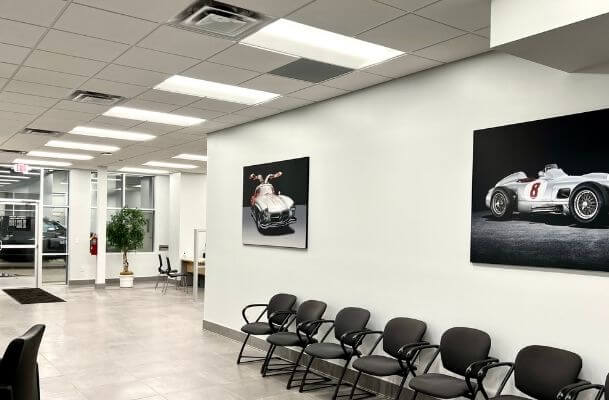 World Wide Motors customer waiting area